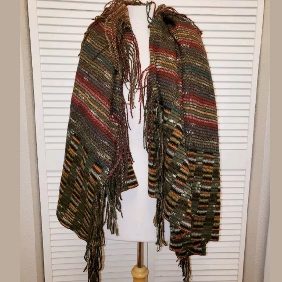 {Missoni} Wool Fringe Scarf Shawl Poncho. O/S - Picture 2 of 8